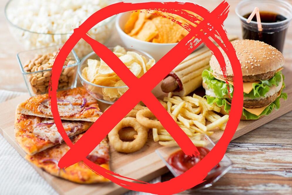 Vermeiden Sie schädliche Lebensmittel bei Gastritis. 